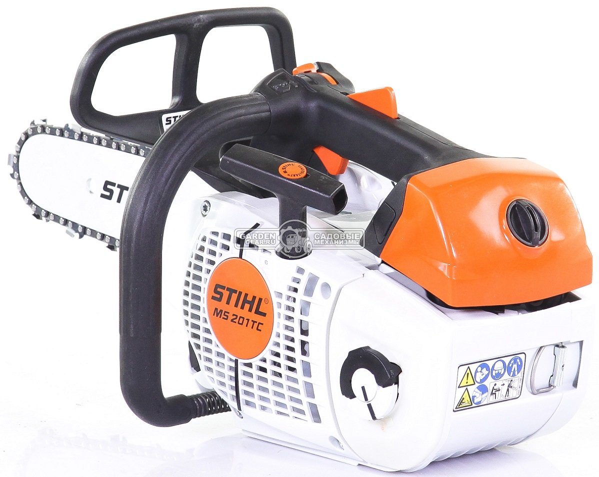 Бензопила сучкорез одноручная Stihl MS 201 TC-M 12&quot; (GER, 35,2 куб.см., 1,8 кВт/2,4 л.с, 2-MIX, M-Tronic, ElastoStart, 3/8&quot;, 1,3 мм., 44E, 3,7 кг.)