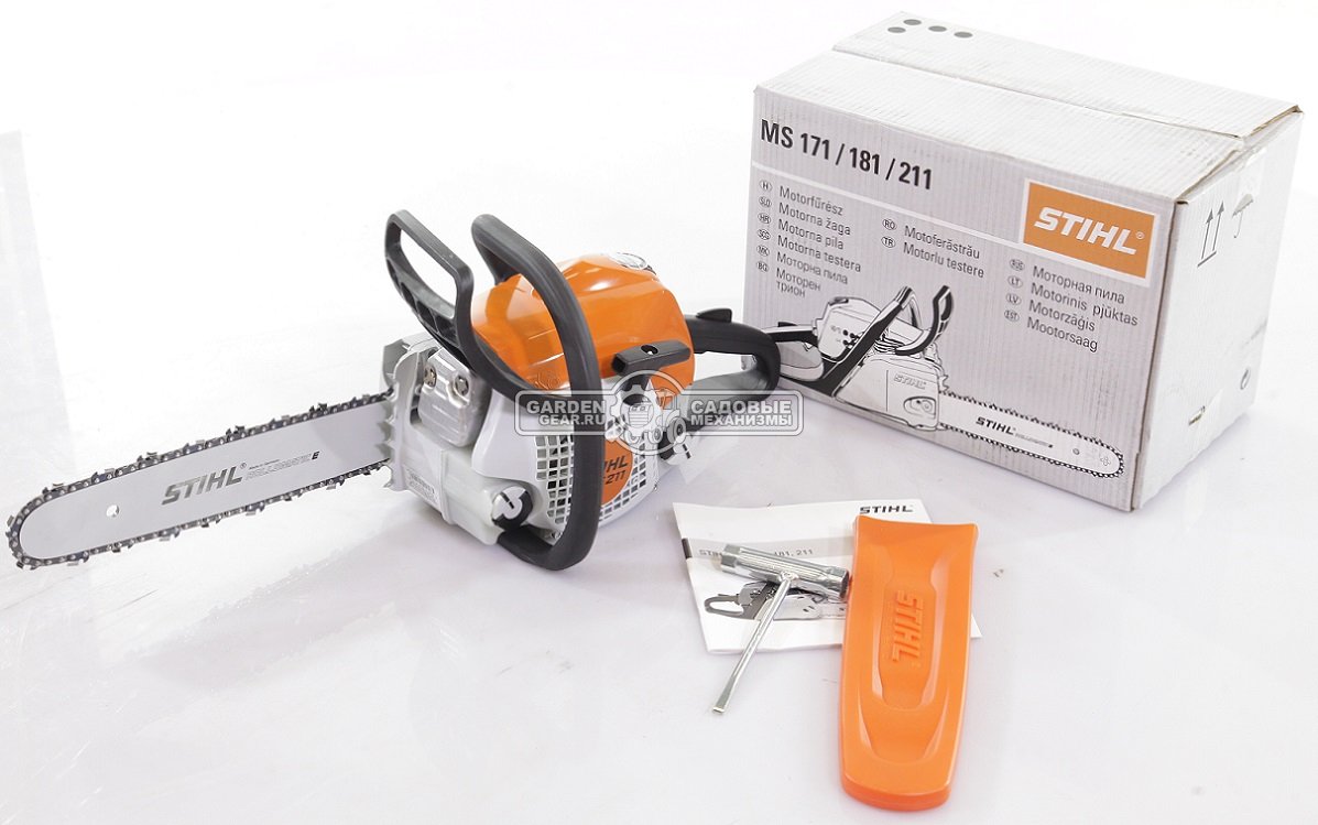 Бензопила Stihl MS 211 14&quot; (USA, 35,2 куб.см., 1,7 кВт/2,3 л.с., 2-MIX, 3/8&quot;, 1,3 мм., 50E, 4,3 кг.)