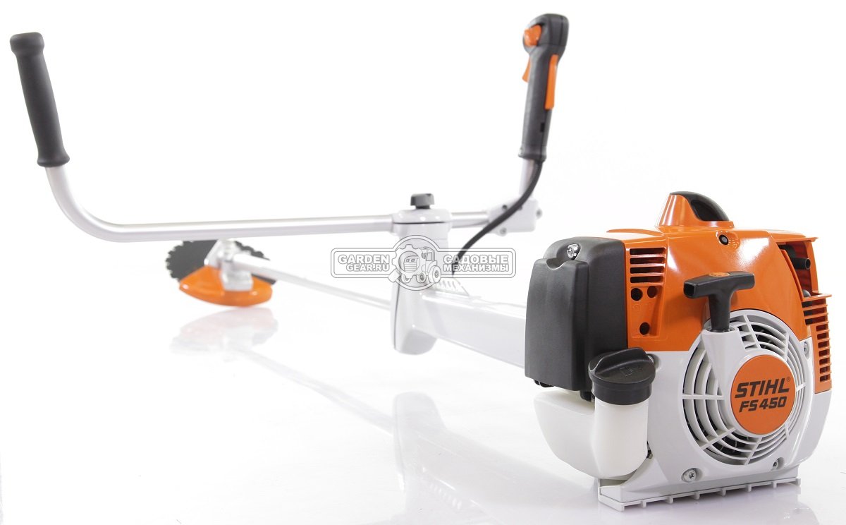 Бензиновый кусторез Stihl FS 450 K (GER, 44,3 куб.см., 2,1 кВт/2,9 л.с., ElastoStart, длина 164 см., диск 24 зуба KSB MZ 225-24, леска опция, 8,1 кг.)