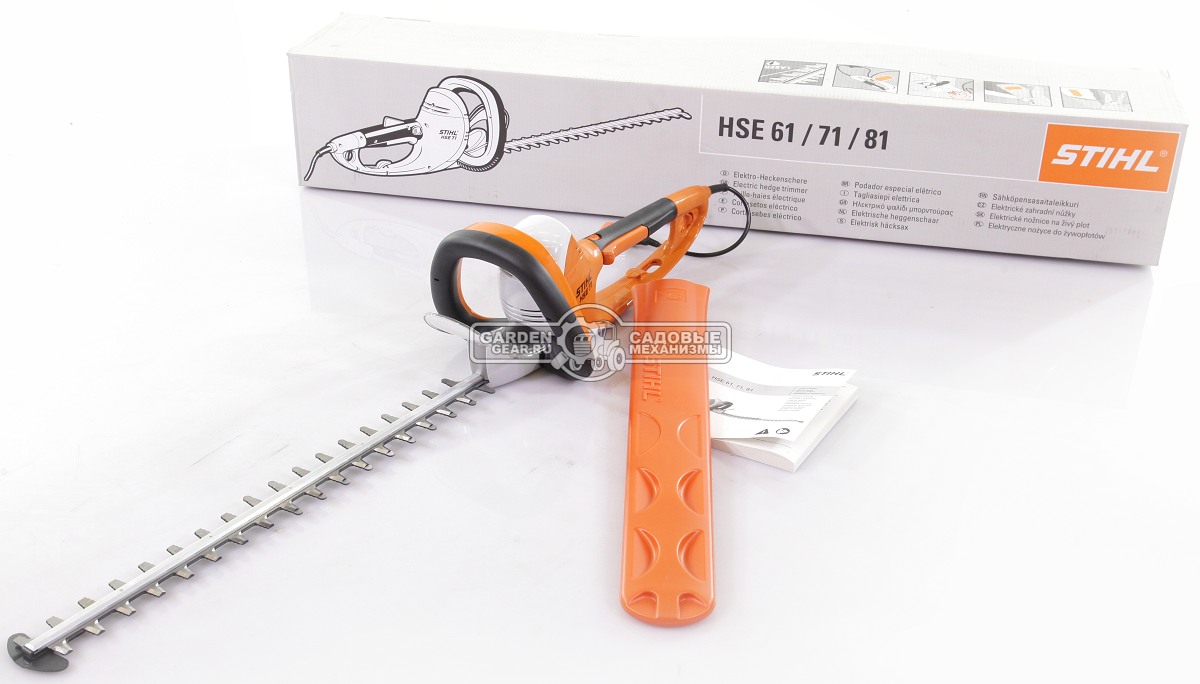 Кусторез электрический Stihl HSE 71 нож 60 см (600 Вт., расстояние между зубьями 36 мм., поворотная рукоятка, 4.1 кг)