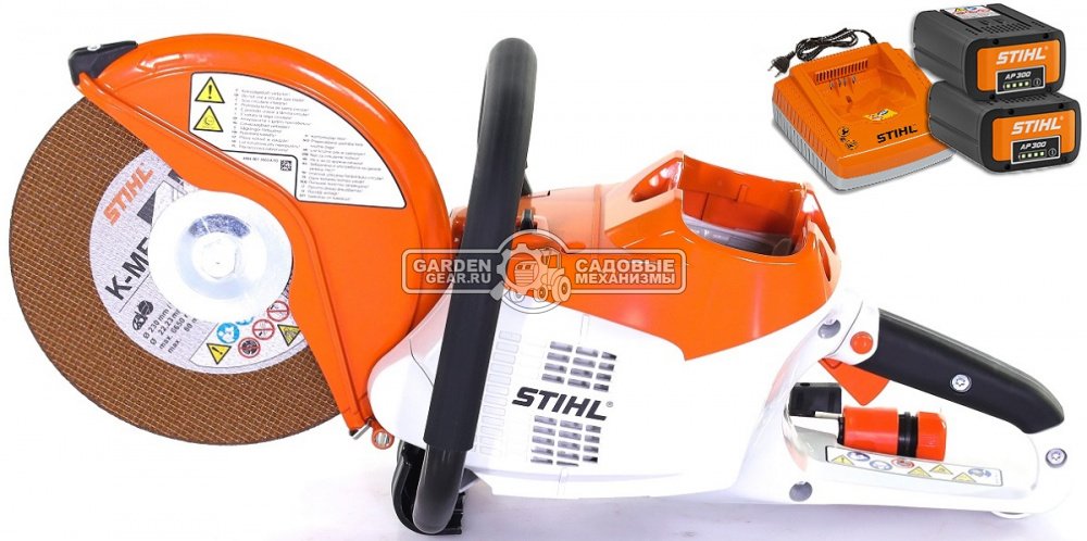 Аккумуляторное абразивно-отрезное устройство (резчик) Stihl TSA 230 SET2 c 2 x AP300 и AL500 (36В Pro, диам. 230 мм., гл. 70 мм., 3.9 кг)