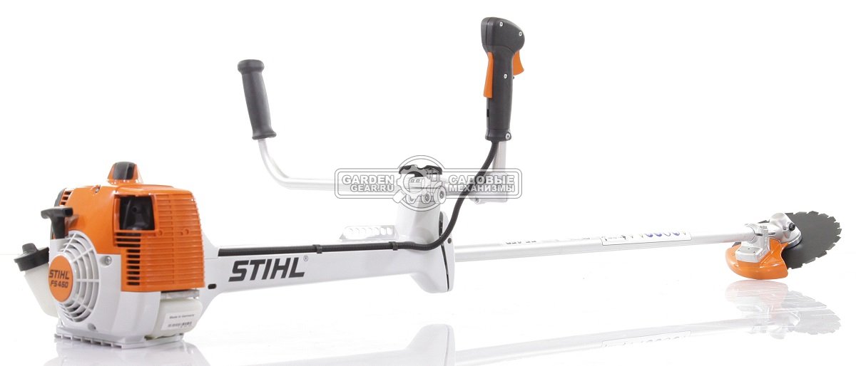 Бензиновый кусторез Stihl FS 450 K (GER, 44,3 куб.см., 2,1 кВт/2,9 л.с., ElastoStart, длина 164 см., диск 24 зуба KSB MZ 225-24, леска опция, 8,1 кг.)