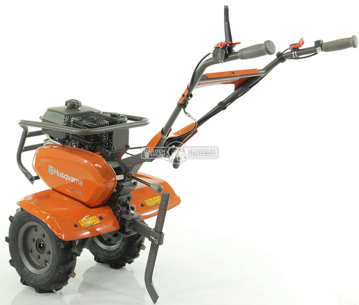 Мотоблок - культиватор Husqvarna TF 338 (PRC, Husqvarna, 212 куб.см., 2 вперед/1 назад, 60-95 см., колеса в комплекте, 93 кг.)