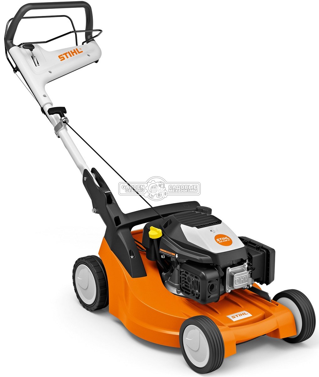 Газонокосилка бензиновая Stihl RM 448.1 VC (AUT, самоходная, 46 см, Stihl EVC 300.0, 166 куб.см., пластик, 55 л., вариатор, монорукоятка, 29 кг.)