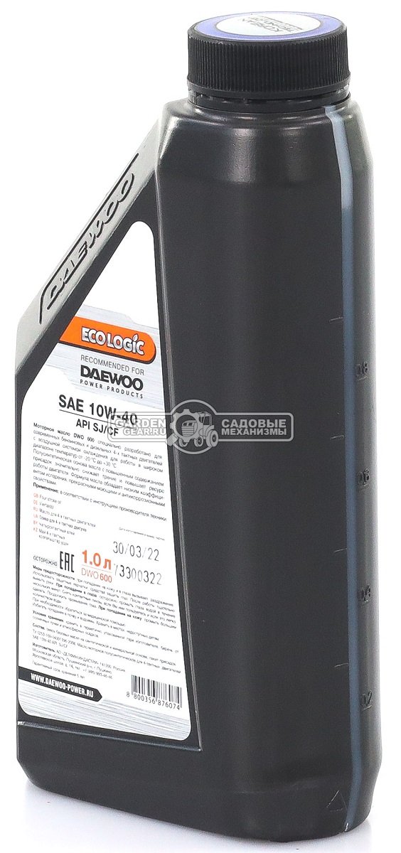 Масло всесезонное 4-тактное Daewoo DWO 600 SAE 10W-40 1,0 л. полусинтетическое