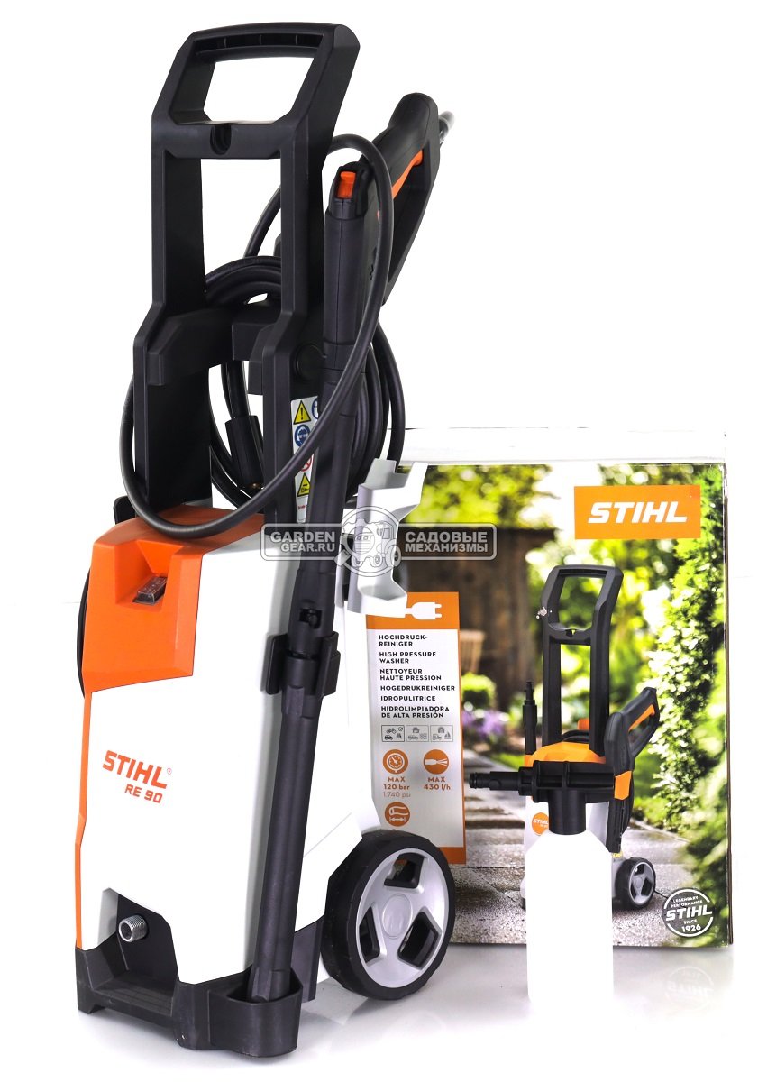 Мойка высокого давления Stihl RE 90 (PRC, 10-100/120 Бар, 350/520 л/ч, шланг 6 м, 9.6 кг)