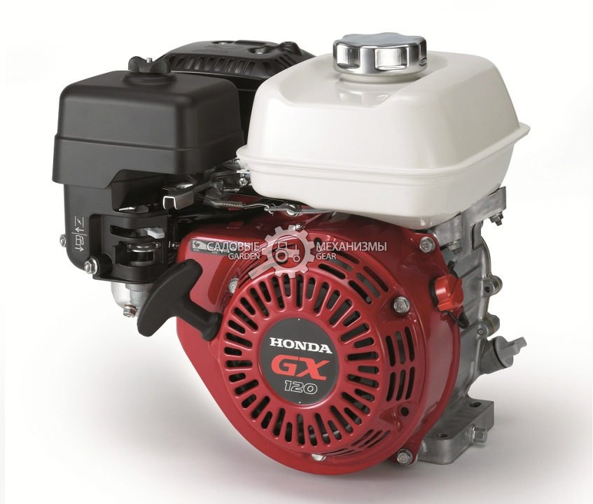 Бензиновый двигатель Honda GX120UT2 (THA, 3.5 л.с., 118 см3. диам.20 мм, шпонка, 12 кг)