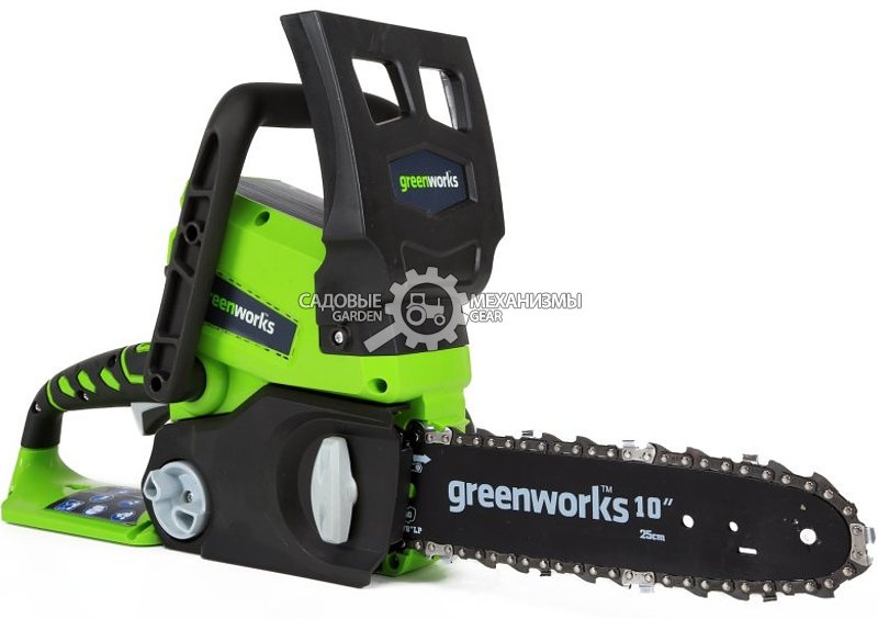 Пила аккумуляторная цепная GreenWorks G24CS25 10&quot; без АКБ и ЗУ (PRC, 24В, 3/8&quot;-1.1-46E, 2.7 кг)