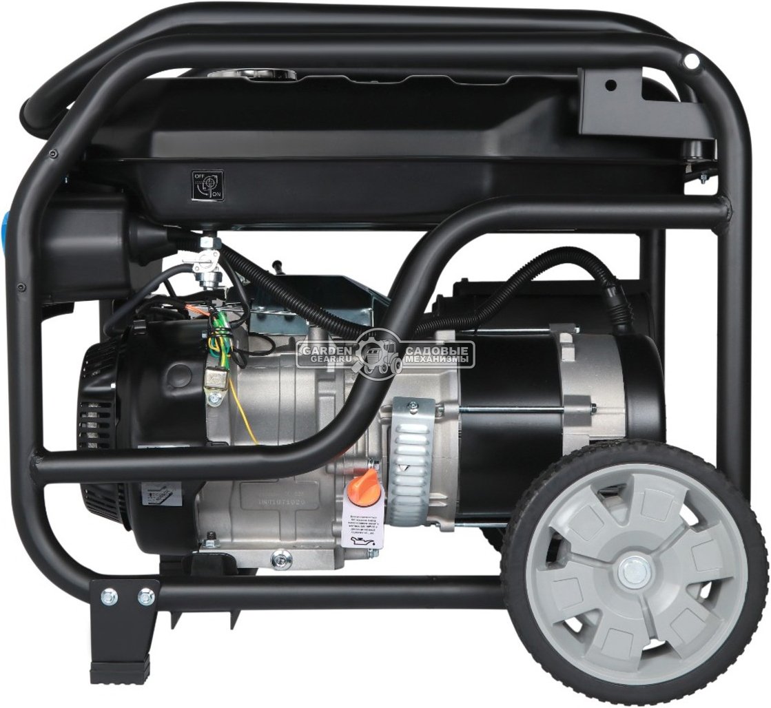 Бензиновый генератор Hyundai HHY 7050F (PRC, Hyundai, 459 см3, 5,0/5,5 кВт, 25 л, комплект колёс, 94 кг)