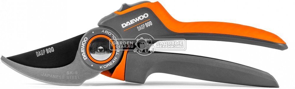 Секатор Daewoo DAGP 900 (Диаметр среза 24 мм, храповой механизм, пластиковые рукоятки, 290 гр)
