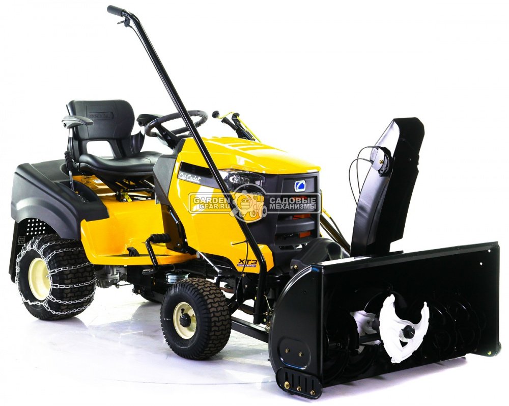 Снегоуборочный трактор Cub Cadet XT3 QR95 с 3X роторным снегоуборщиком и цепями на колеса