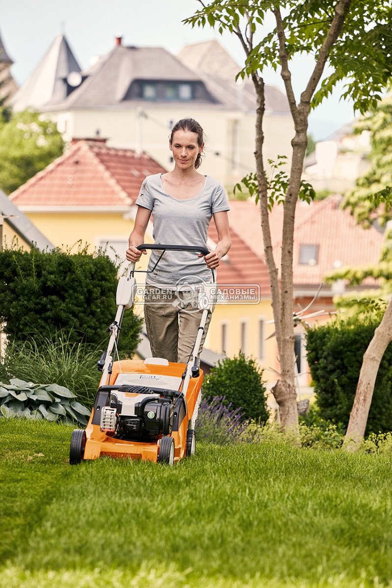 Газонокосилка бензиновая Stihl RM 443.0 (AUT, несамоходная, 41 см., B&S 550 EX OHV, 140 куб.см., пластик, 55 л., 23 кг.)