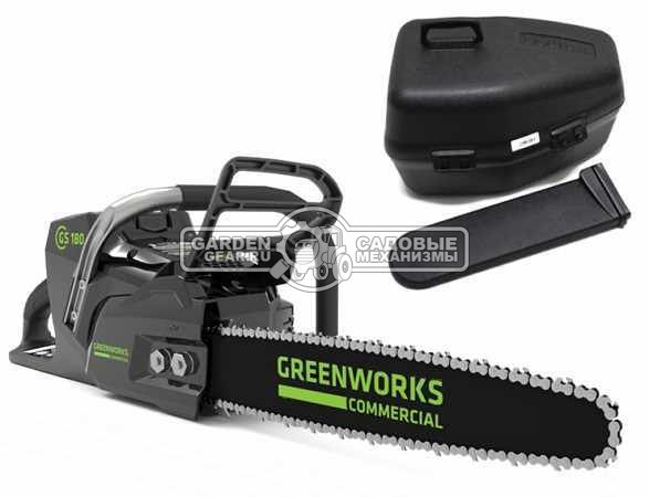 Пила аккумуляторная цепная GreenWorks GD82CS50 без АКБ и ЗУ (PRC, Li-ion 82В, 16&quot;/40 см + 18&quot;/45 см, бесщеточная, кейс, 8.6 кг)