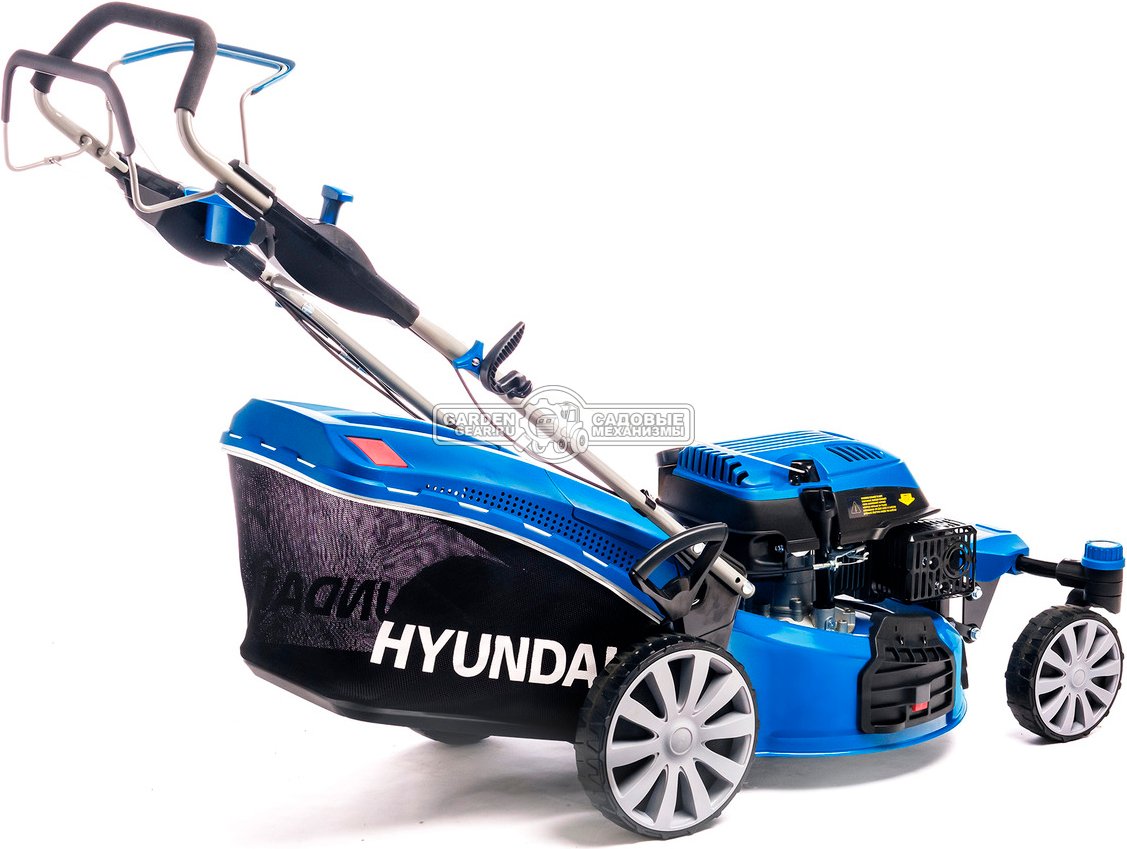 Газонокосилка бензиновая Hyundai L 5110RS с рояльными колесами (PRC, 51 см, Hyundai, 196 см3, травосборник 65 л, сталь, 3 в 1, 40 кг)