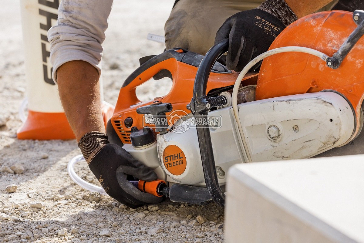 Бензорез Stihl TS 500i (GER, 72,2 куб.см., 3,9 кВт/5,3 л.с., диаметр круга 350 мм., глубина реза 125 мм., инжекторный впрыск, ElastoStart, 10,2 кг.)