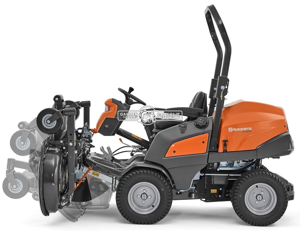 Профессиональный райдер Husqvarna P 520D с кабиной (SWE, дизель Kubota D902 3 цилиндра, 898 куб.см., AWD, гидравлика для оборудования, 625 кг.)