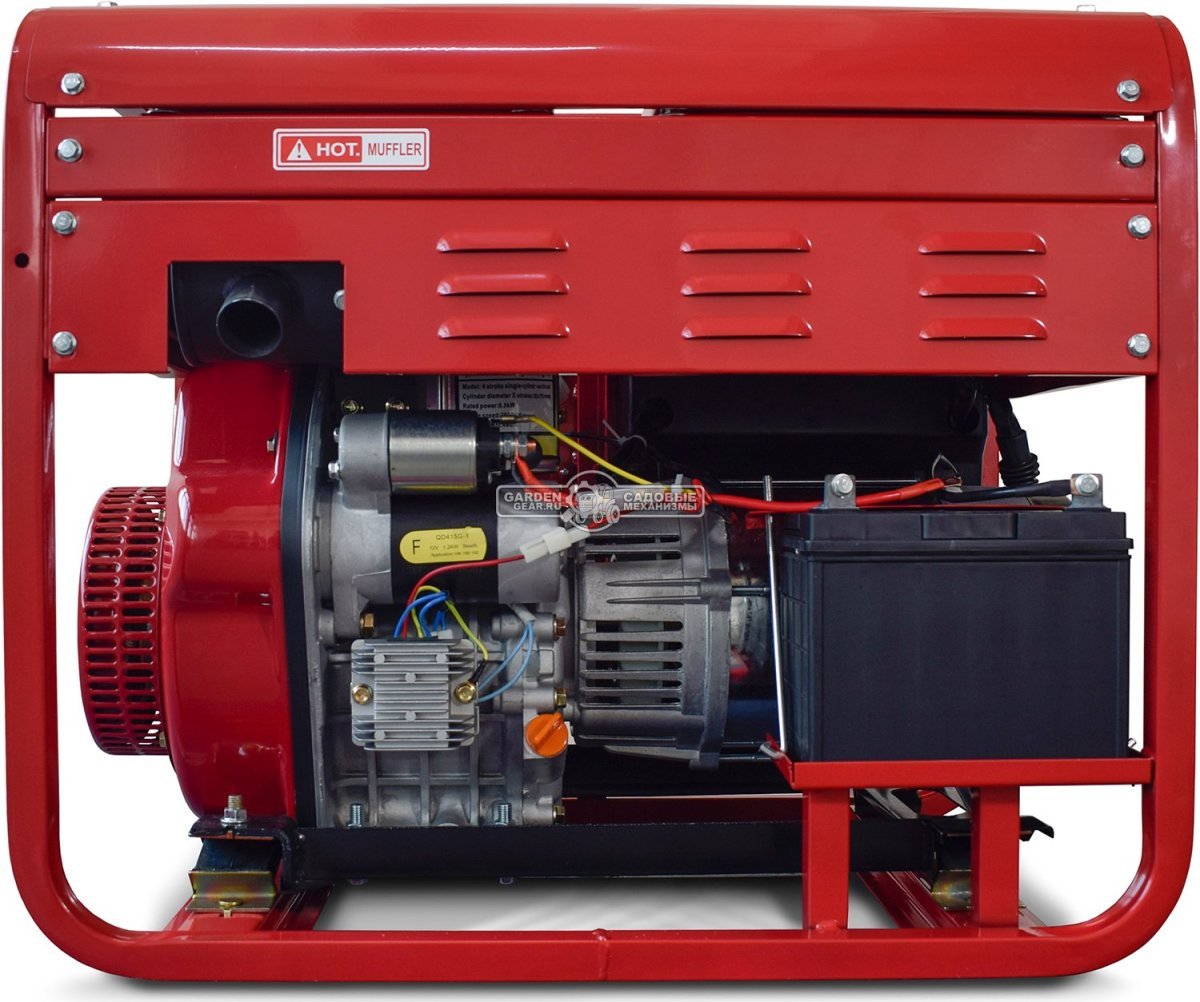 Дизельный генератор Вепрь АД 5-Т400-ВМ18С трехфазный (RUS, 456 см3, 9.49 л.с., 6.3/6.9 кВт, электростартер, 12.5 л, 114 кг)