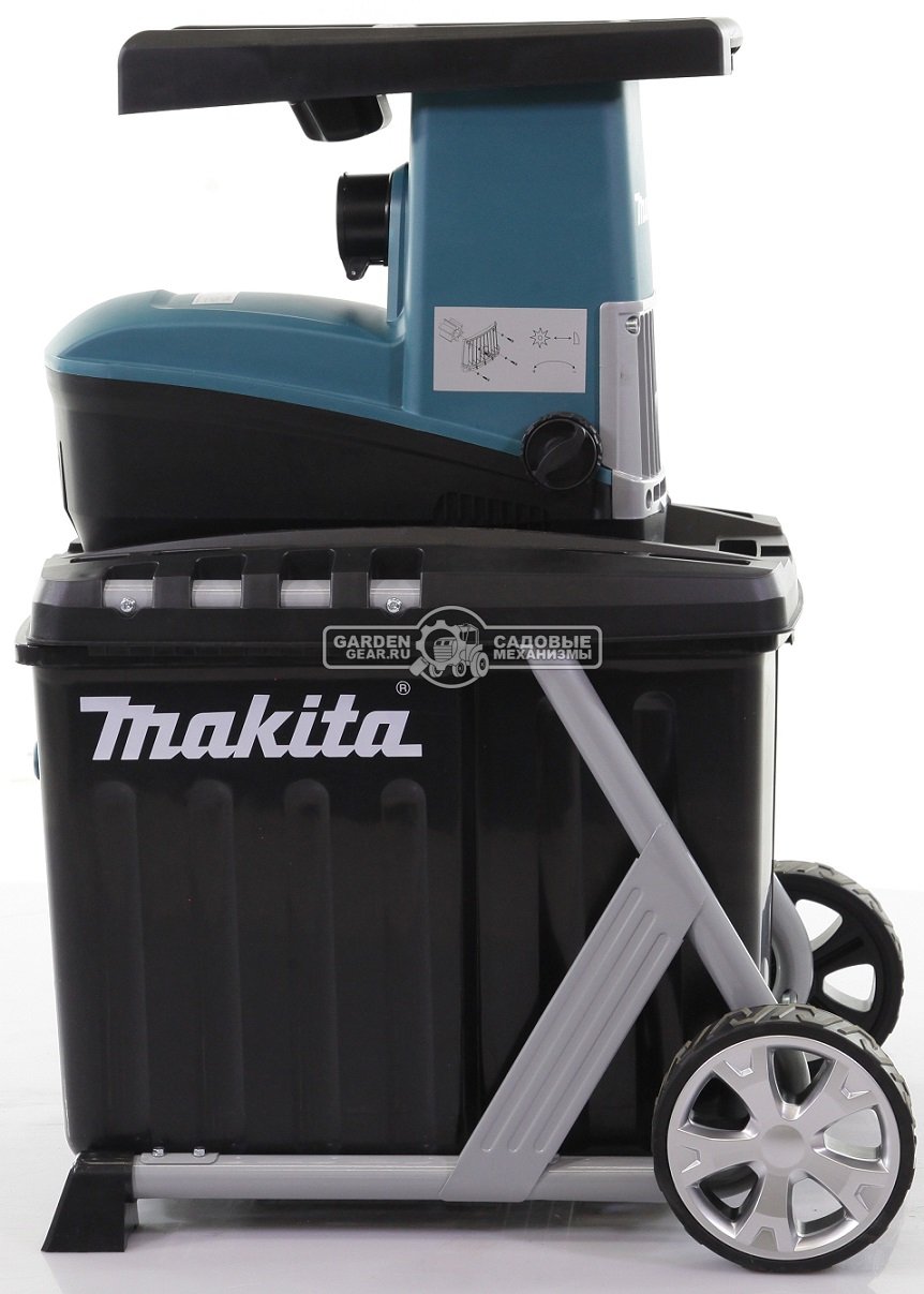 Садовый измельчитель веток электрический Makita UD2500 (PRC, 2500 Вт, короб 67 л., ветки до 45 мм, шестерни, 30 кг)