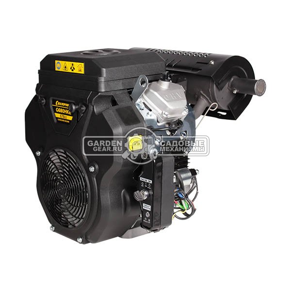 Бензиновый двигатель Champion G680HKE (PRC, 21 л.с., 678 см3. диам. 25 мм шпонка, эл. старт, 48 кг)