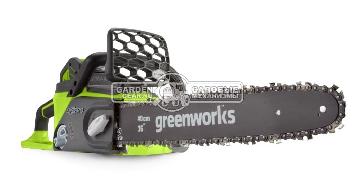 Пила аккумуляторная цепная GreenWorks GD40CS40 K2 (PRC, Li-ion, АКБ 2 А/ч, беcщеточный мотор, 40 см, 5.4 кг)