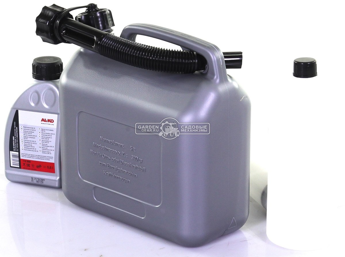 Сервисный набор Al-ko для бензиновых газонокосилок (канистра для топлива 5 л, масло SAE30 0.6 л х 2 шт, шприц для замены масла)
