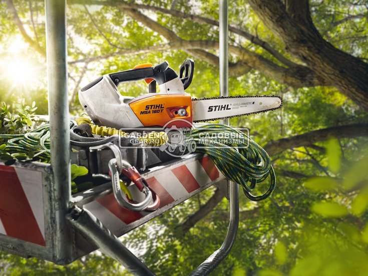 Аккумуляторная цепная пила - сучкорез Stihl MSA 161 T 10&quot; SET c AP200 и AL300 (AUT, 36В Pro, 1/4&quot;P, 1,1 мм., 57E, 3,8 кг.)