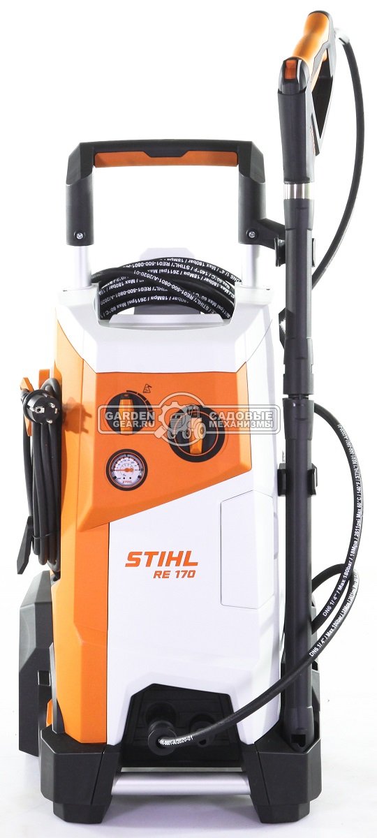 Мойка высокого давления Stihl RE 170 (PRC, 10-150/180 Бар, 570/650 л/ч, латунные клапана, шланг 9 м, 31 кг.)