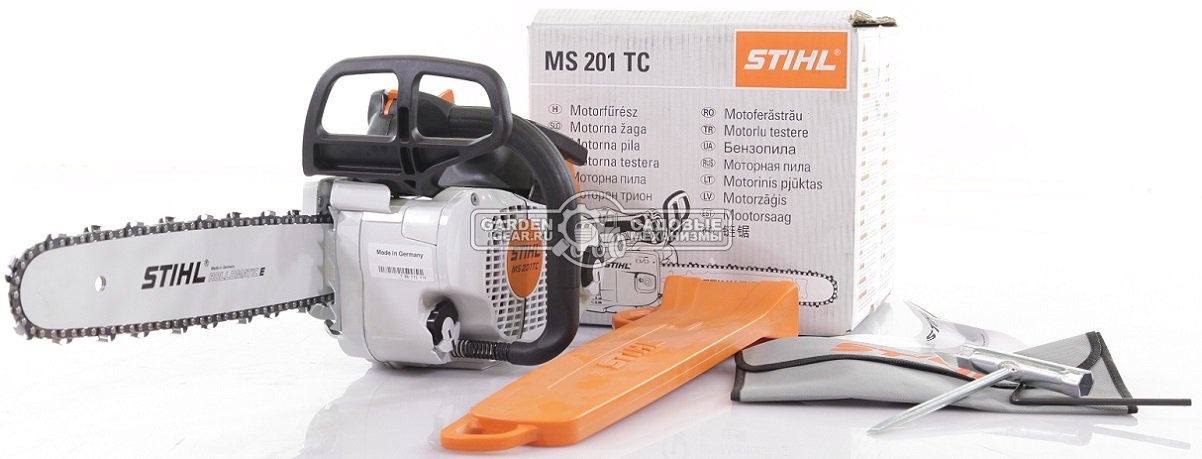 Бензопила сучкорез одноручная Stihl MS 201 TC-M 14&quot; (GER, 35,2 куб.см., 1,8 кВт/2,4 л.с, 2-MIX, M-Tronic, ElastoStart, 3/8&quot;, 1,3 мм., 50E, 3,7 кг.)