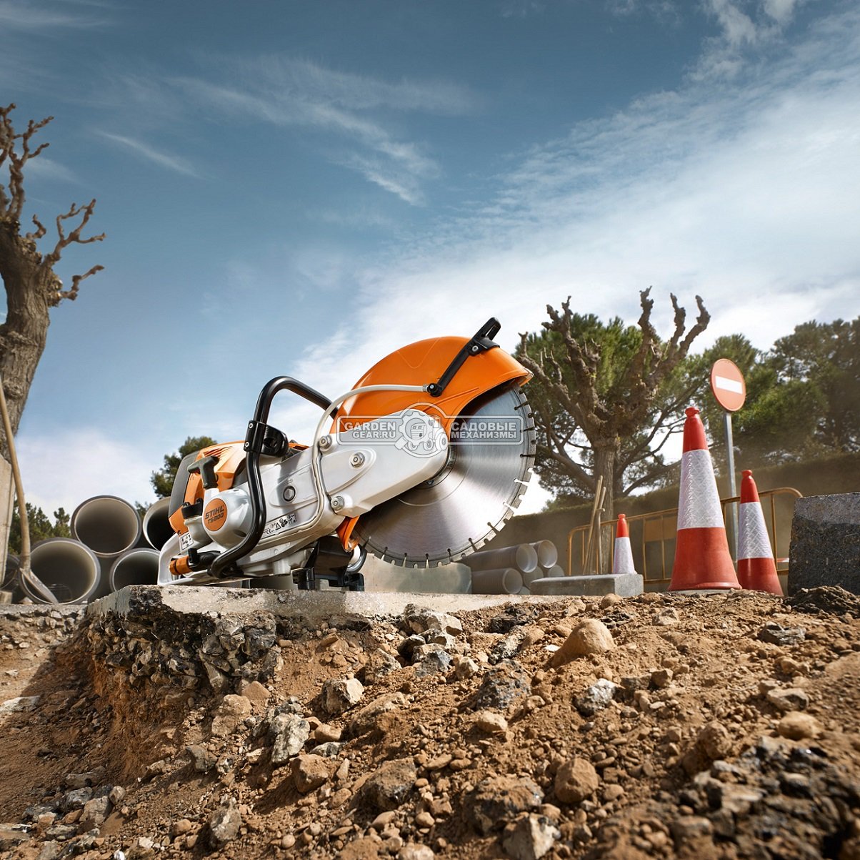 Бензорез Stihl TS 800 (GER, 98,5 куб.см., 5,0 кВт/6,8 л.с., диаметр круга 400 мм., глубина реза 145 мм., ElastoStart, 12,7 кг.)