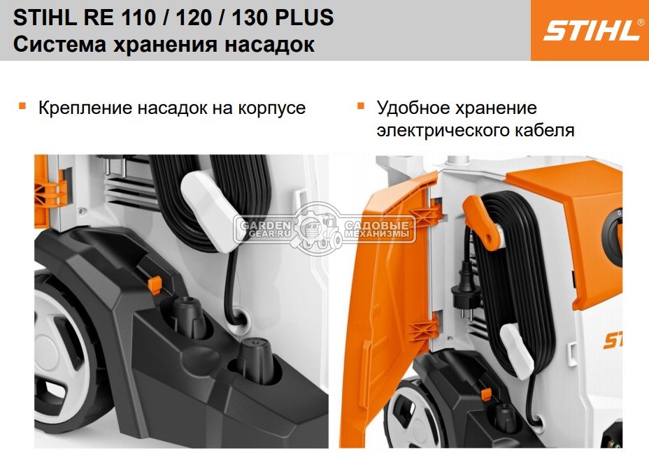 Мойка высокого давления Stihl RE 110 (PRC, 10-110/120 Бар, 380/440 л/ч., шланг 7 м., 17,6 кг.)