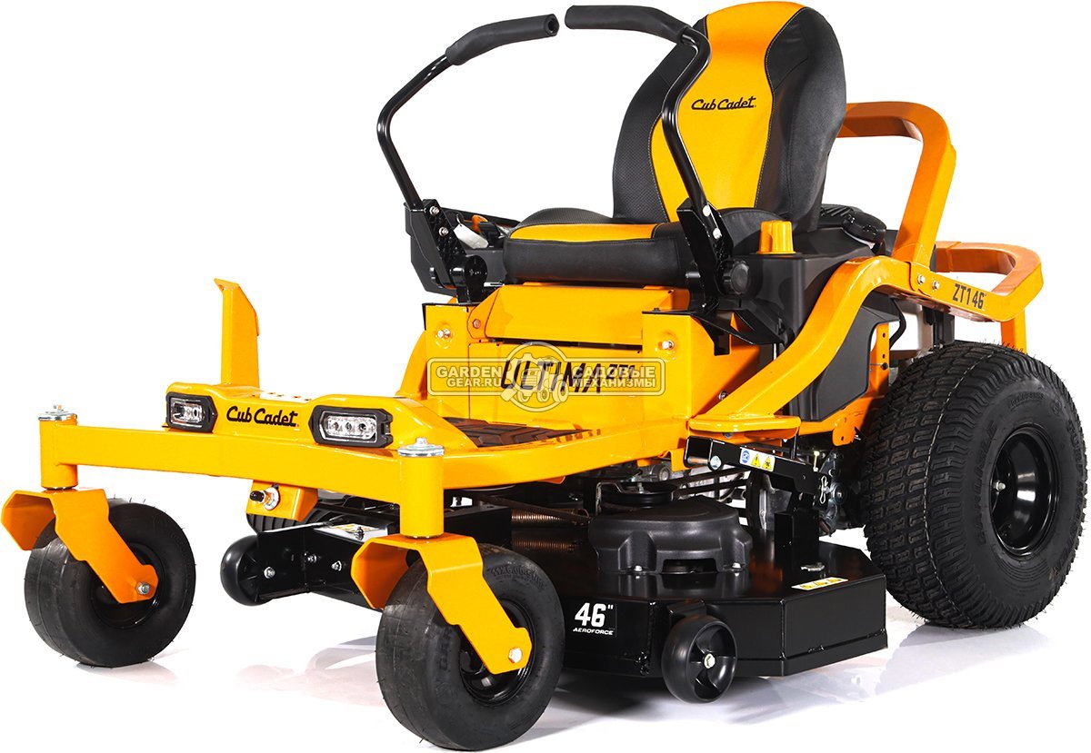 Садовый райдер Cub Cadet ZT1 46 Ultima с нулевым радиусом разворота (USA, Kohler KT7000 V-Twin, 725 куб.см., гидростатика, ширина 117 см., 256 кг)