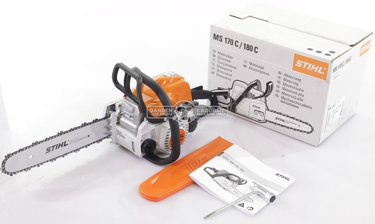 Бензопила Stihl MS 180 C-BE 14&quot; (PRC, 31,8 куб.см., 1,5 кВт/2,0 л.с., Ergostart, 3/8&quot;, 1,3 мм., 50E, 3,9 кг.)