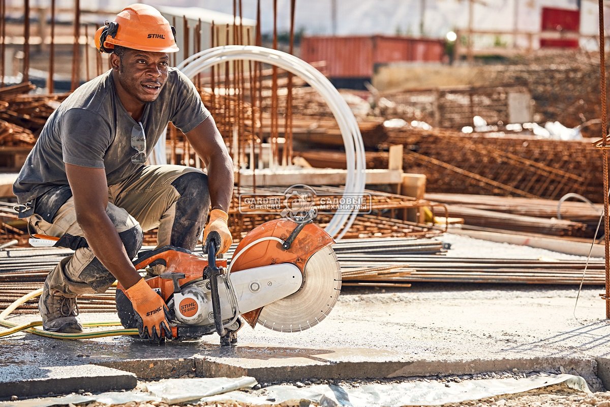 Бензорез Stihl TS 500i (GER, 72,2 куб.см., 3,9 кВт/5,3 л.с., диаметр круга 350 мм., глубина реза 125 мм., инжекторный впрыск, ElastoStart, 10,2 кг.)