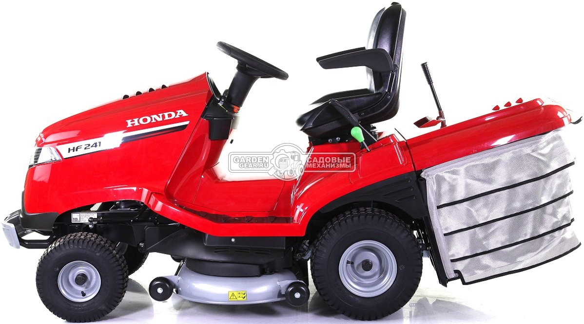 Садовый трактор Honda HF2417K5 HME (FRA, Honda GCV530 V-Twin, 530 куб.см., гидростатика, травосборник 300 л., ширина кошения 102 см., 245 кг.)