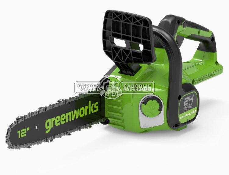 Пила аккумуляторная цепная GreenWorks GD24CS30K4 12&quot; c АКБ 4 А/ч и ЗУ (PRC, BL 24В, 3/8&quot;-1.3-45E, 2.6 кг)