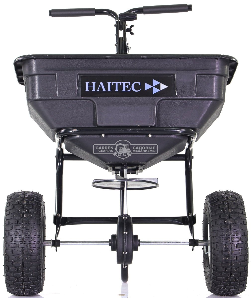 Тележка - разбрасыватель для удобрений, песка и реагентов Haitec HT-GS56 (PRC, ширина разброса 3.65 м, ёмкость 56 кг, пневмоколеса 35 см)