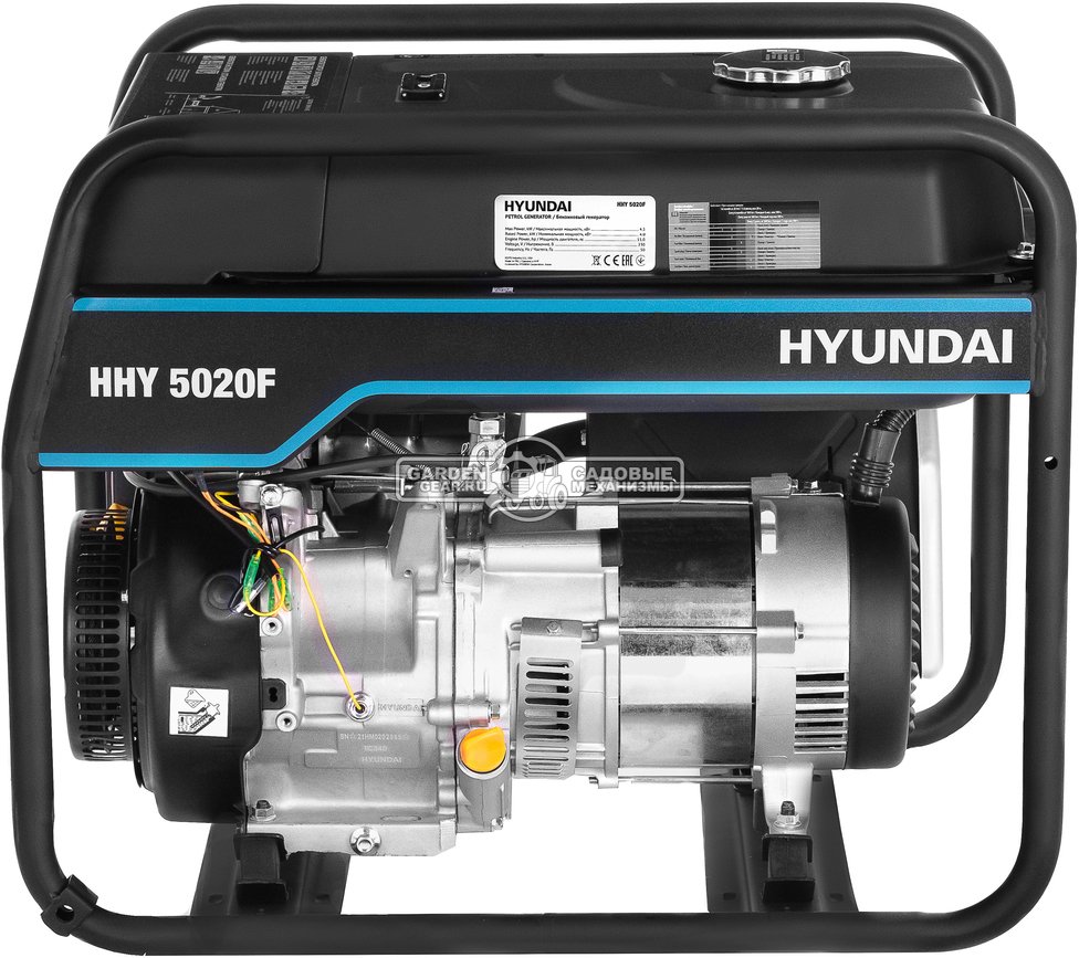 Бензиновый генератор Hyundai HHY 5020F (PRC, Hyundai, 340 см3, 5,0/5,5 кВт, 25 л,  ATS, 76,5 кг)