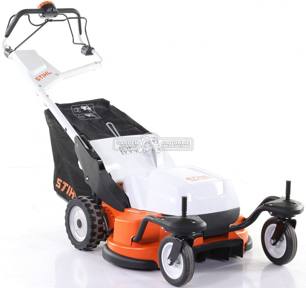 Газонокосилка аккумуляторная Stihl RMA 765.0 V самоходная без АКБ и ЗУ (AUT, 36В Pro, 63 см., вариатор, 80 л., алюминий, монорукоятка, 44 кг.)