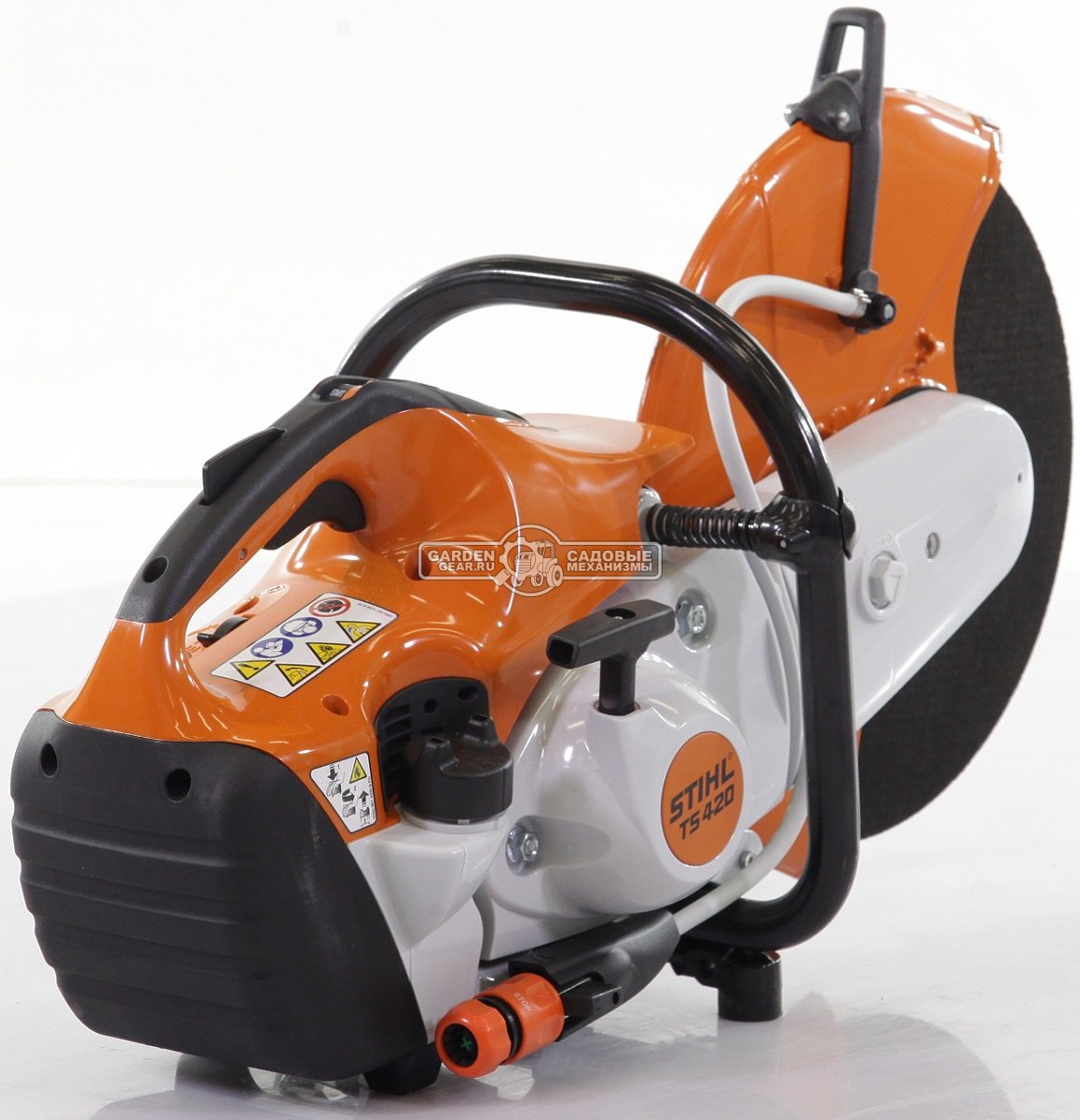 Бензорез Stihl TS 420 (GER, 66,7 куб.см., 3,2 кВт/4,4 л.с., диаметр круга 350 мм., глубина реза 125 мм., 9,6 кг.)