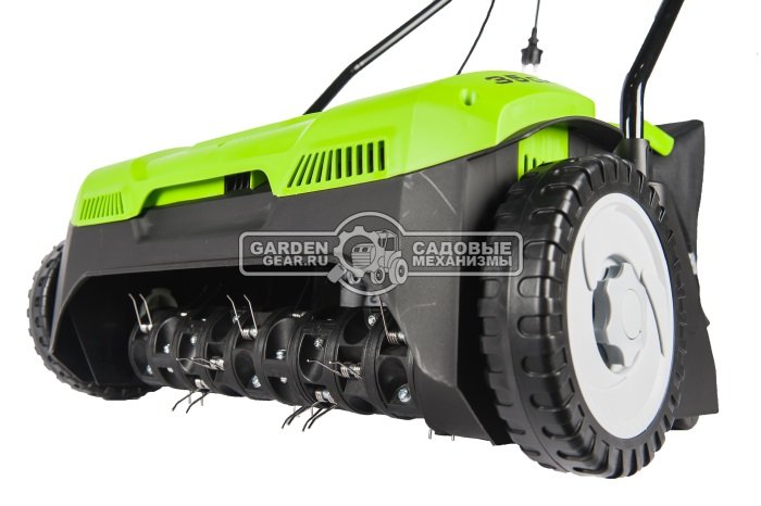 Аэратор электрический GreenWorks GDT35 (PRC, 1100 Вт., 32 см., пружины, пластик, 20 л., 12 кг)