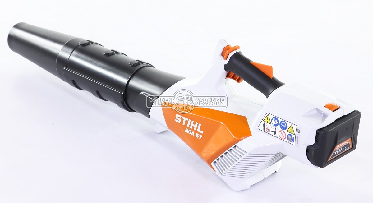 Воздуходувка аккумуляторная Stihl BGA 57 SET c АКБ AK 20 и ЗУ AL 101 (AUT, 36В Compact, макс. расход воздуха 620 м3/ч, скорость 55 м/с., 3,5 кг.)