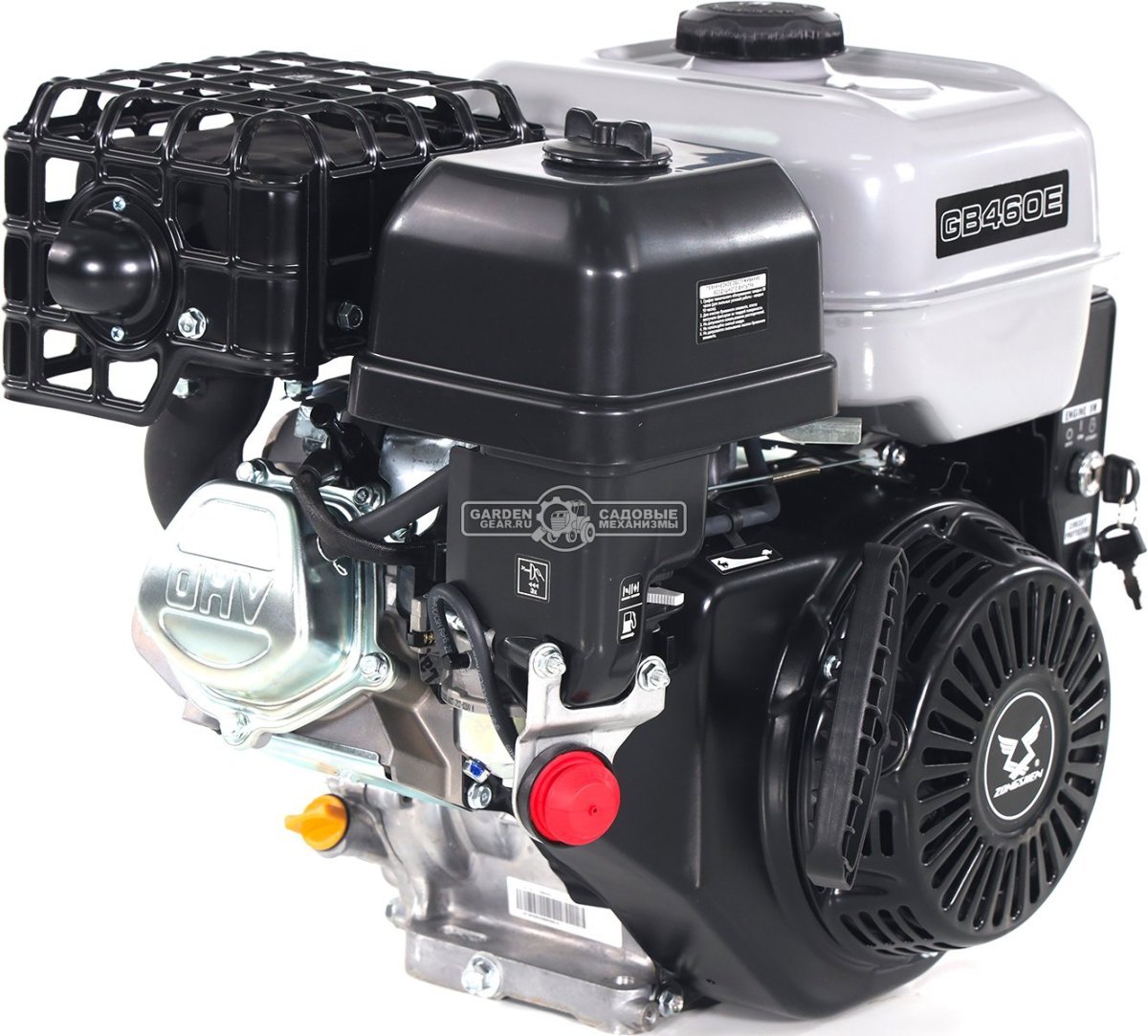 Бензиновый двигатель Zongshen GB460E (PRC, 17,5 л.с., 459 см3. D=25 мм, L= 63 мм, катушка освещения, выпрямитель, электростартер, 33 кг.)