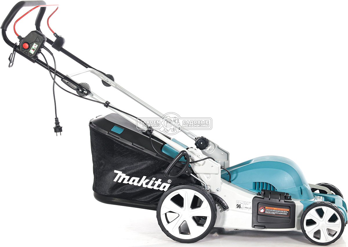 Газонокосилка электрическая Makita ELM4620 (PRC, 1800 Вт, 46 см, 60 л, сталь, 3 в 1, 23.4 кг)