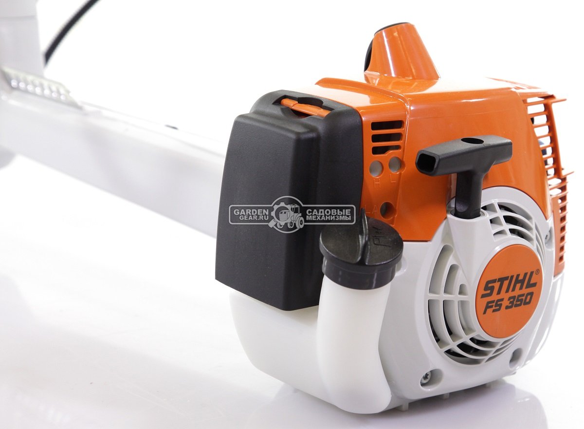 Бензиновый кусторез Stihl FS 350 (BRA, 40,2 куб.см., 1,6 кВт/2,2 л.с., длина - 177 см., 3-х лопастной нож DM 3F-300, леска - опция, 7,3 кг.)