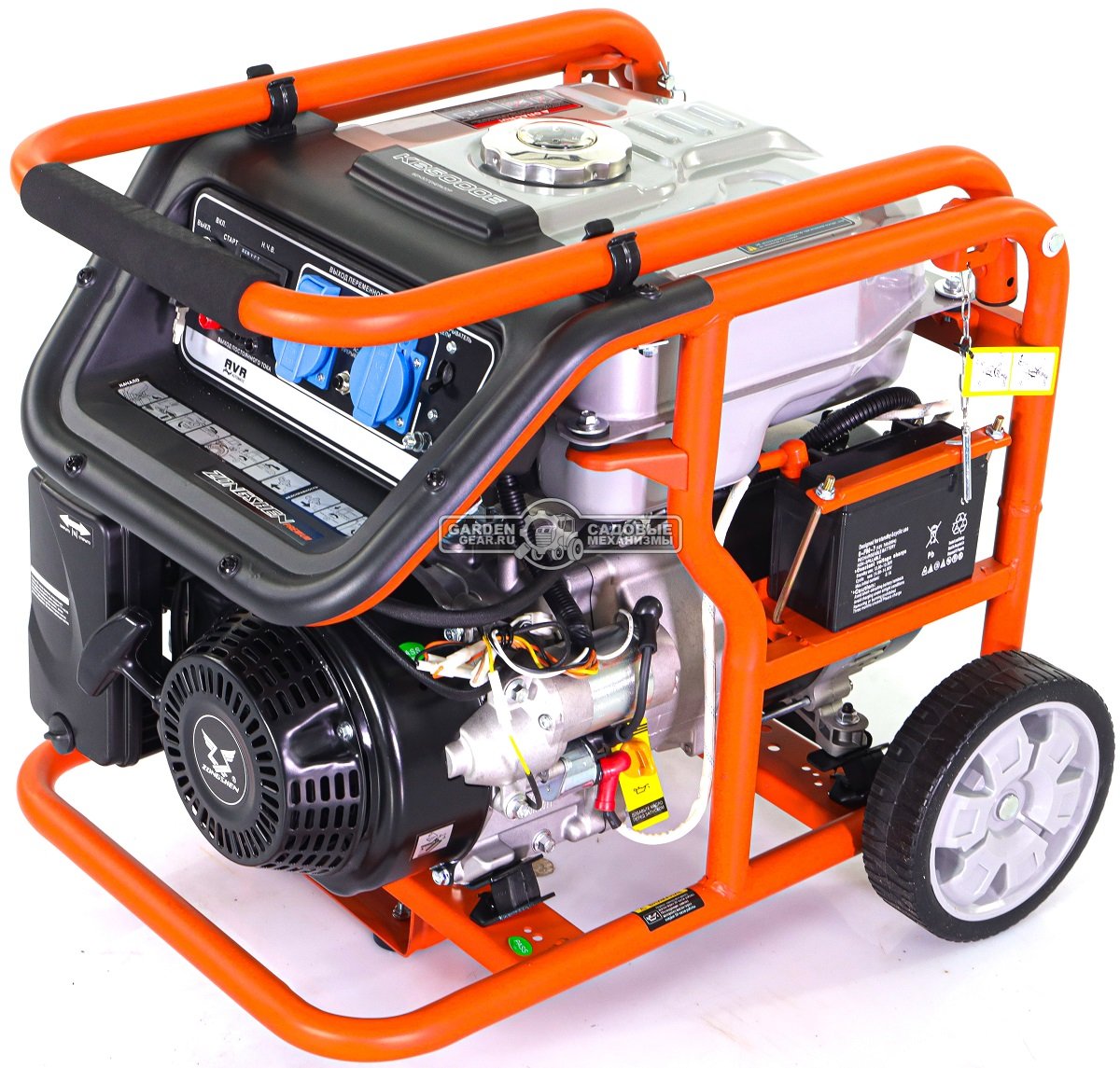 Бензиновый генератор Zongshen Premium KB 5000 E (PRC, 272 см3, 4.0/4.5 кВт, 15 л, электростарт, колеса, 60 кг)