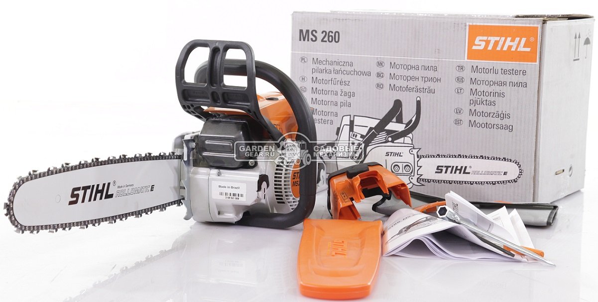 Бензопила Stihl MS 260 15&quot; (BRA, 50,2 куб.см., 2,6 кВт/3,5 л.с., ElastoStart, 0,325&quot;, 1,6 мм., 62E, 4,8 кг.)