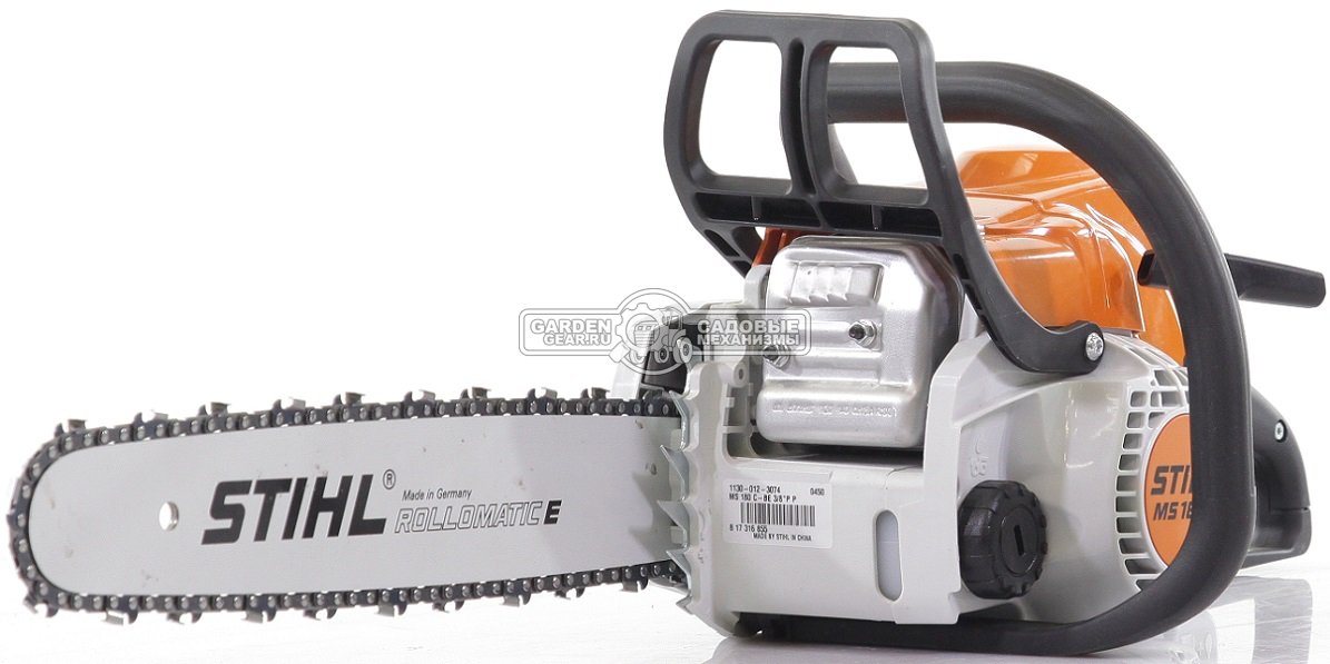 Бензопила Stihl MS 180 C-BE 16&quot; (PRC, 31,8 куб.см., 1,5 кВт/2,0 л.с., Ergostart, 3/8&quot;, 1,3 мм., 55E, 3,9 кг.)