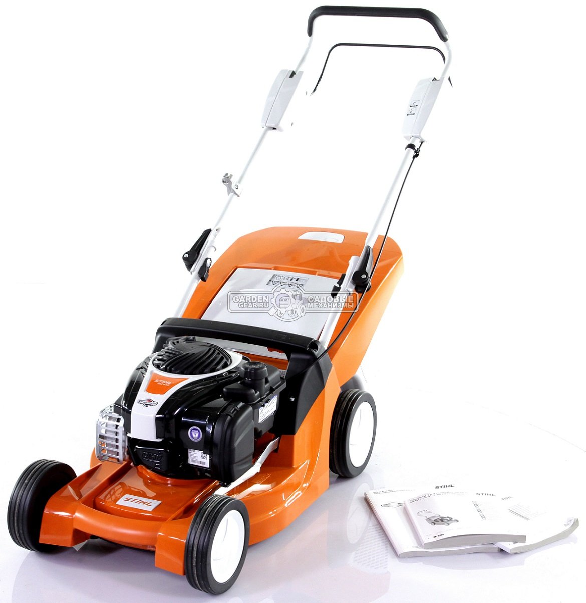 Газонокосилка бензиновая Stihl RM 443.0 (AUT, несамоходная, 41 см., B&S 550 EX OHV, 140 куб.см., пластик, 55 л., 23 кг.)