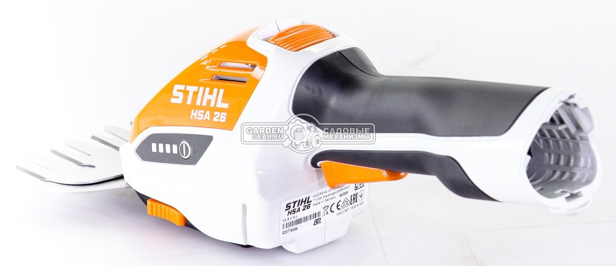 Кусторез аккумуляторный + ножницы для травы Stihl HSA 26 SET c АКБ AS2 и ЗУ AL1 (GER, 10,8 В., нож 12 см. и 20 см., сумка, 0,7 кг.)