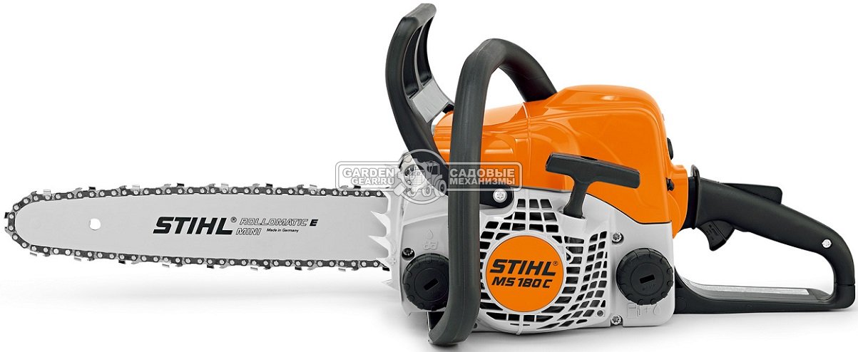 Бензопила Stihl MS 180 C-BE 14&quot; (PRC, 31,8 куб.см., 1,5 кВт/2,0 л.с., Ergostart, 3/8&quot;, 1,3 мм., 50E, 3,9 кг.)